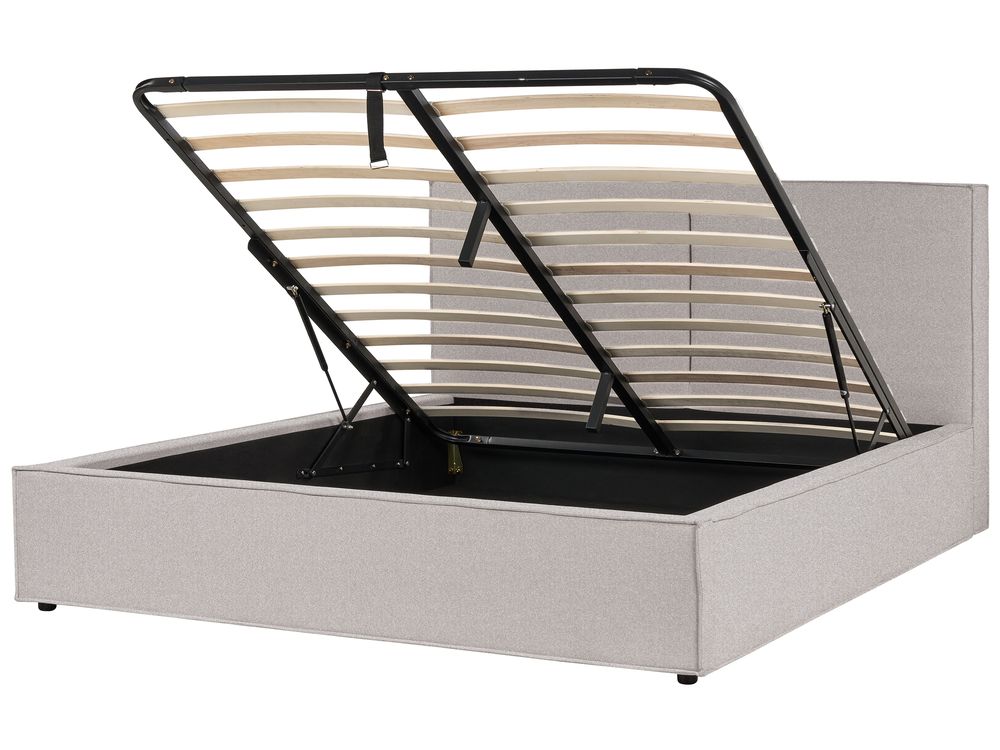 Ottoman Bed MOISSAC Fabric Light Grey 180 x 200 cm (EU Super King)