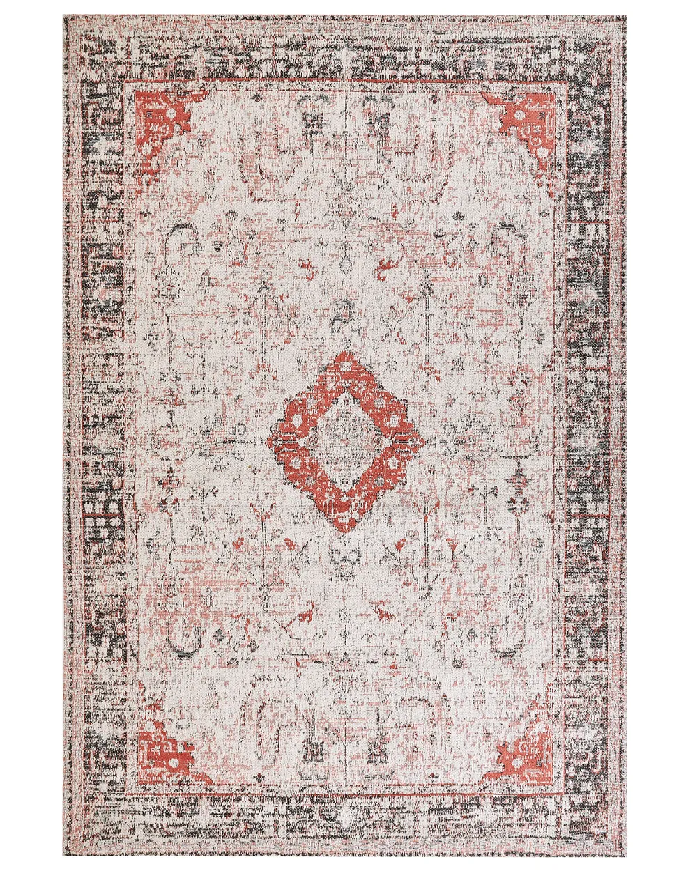 MonBeauTapis Tappeto Rotondo Tam Tam 70 Cm - Cotone Rosso Per Camera Da Letto O Cameretta - 4