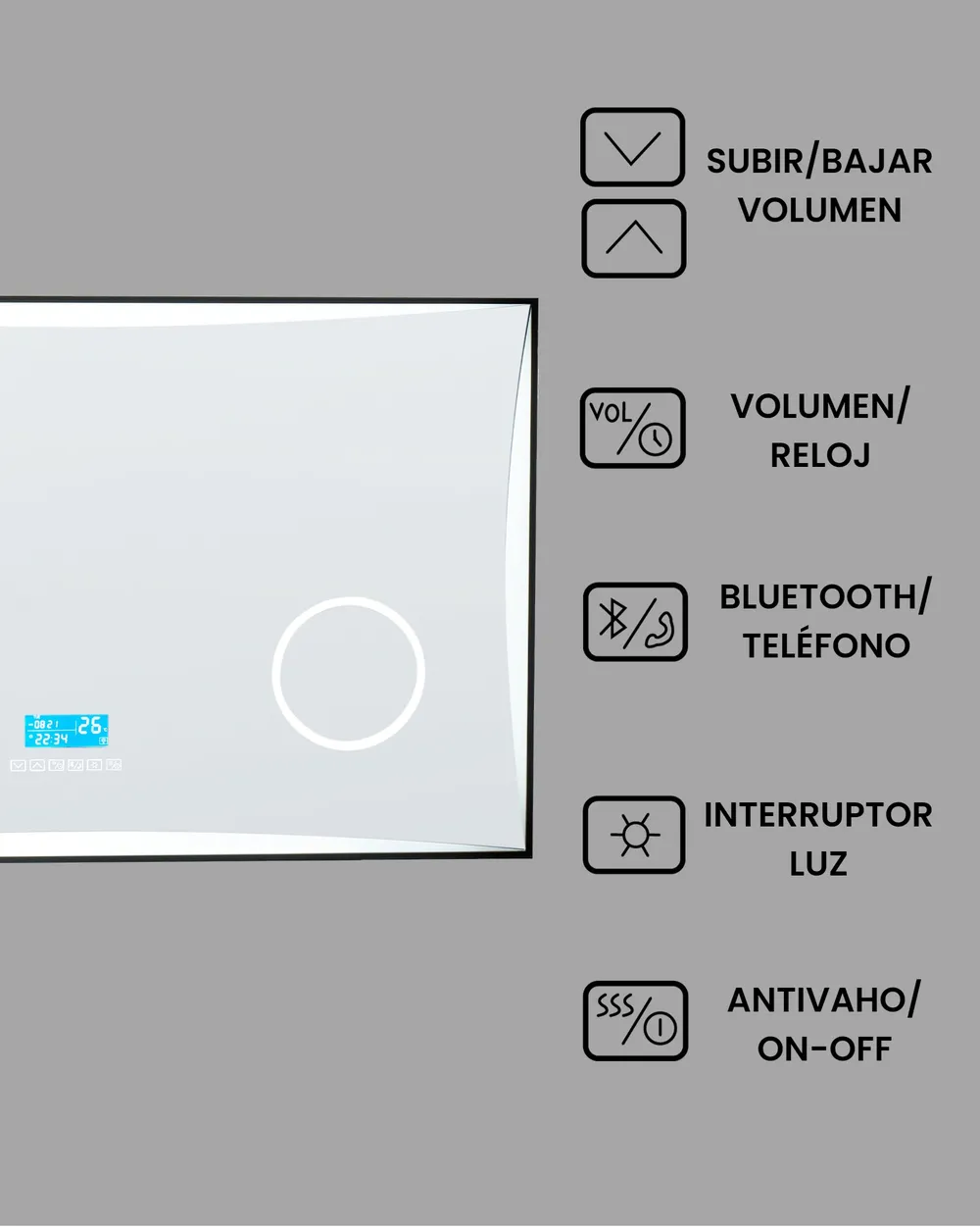 Espejo de baño LED ONLAY 100 cm 60 cm Plateado_940477