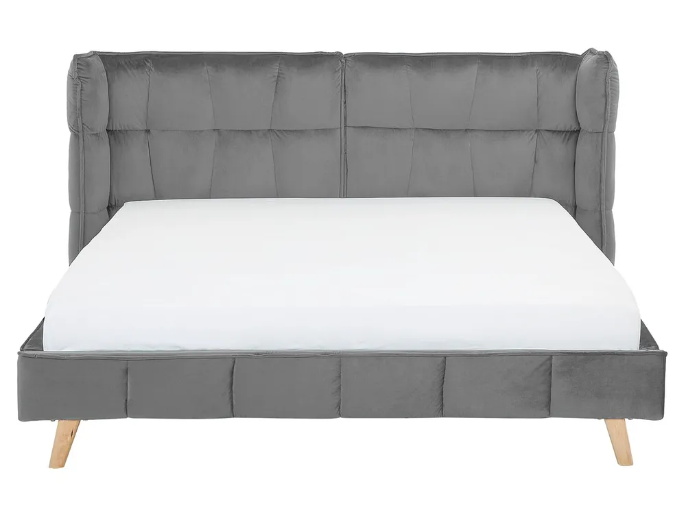 Bett mit Lattenrost Samtstoff SENLIS 160 x 200 cm Grau_740835