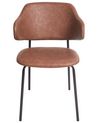 Set of 2 Faux Leather Dining Chairs Brown KENAI_939009