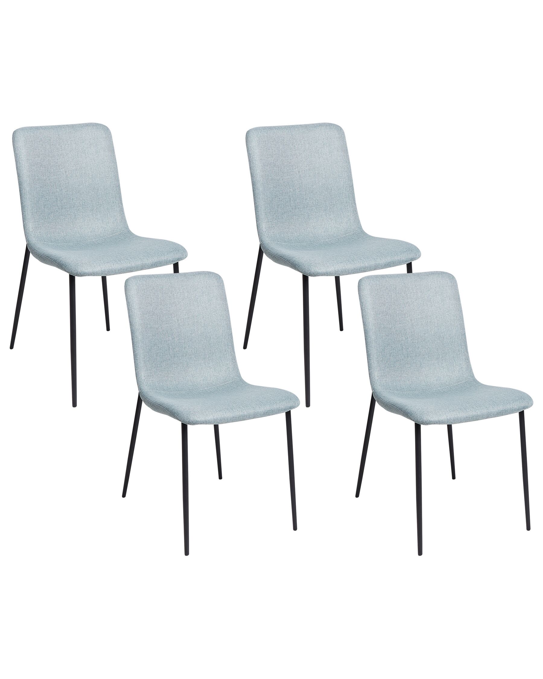 Lot de 4 chaises en tissu bleu clair GLENDIVE _928997