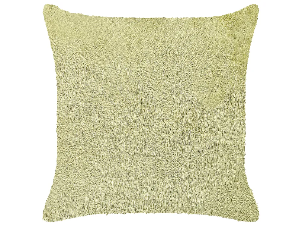 Throw Cushion PILEA Faux Fur 45 x 45 cm Light Green Solid