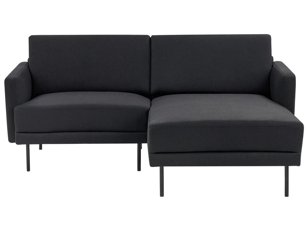 Corner Sofa BREDA Fabric Black Left Hand