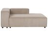 Left Hand 2 Seater Modular Jumbo Cord Corner Sofa Light Brown APRICA_909947