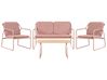 Ensemble de salon de jardin avec table 4 places CALASCIO Métal Marron
