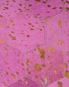 Okrúhly kožený koberec ⌀ 140 cm ružový ZEYTIN_742915