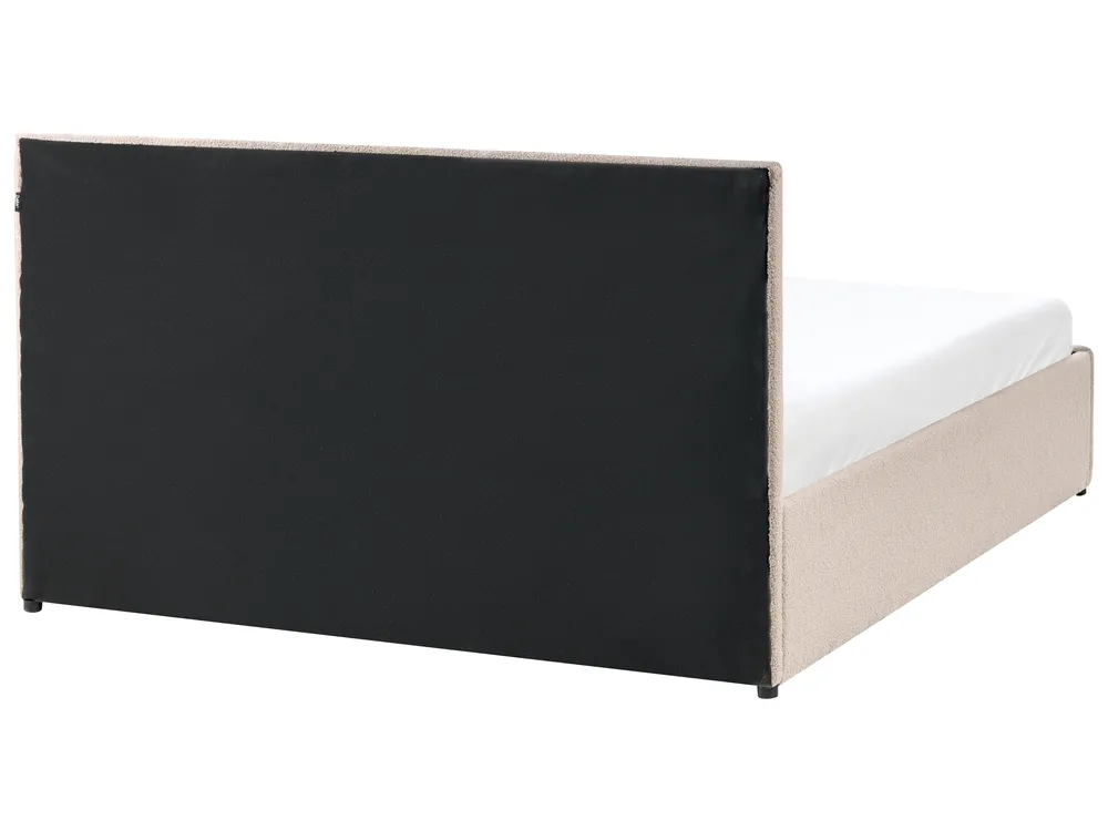 Ottoman Bed MASSOGNES Boucle Beige 140 x 200 cm_1030396