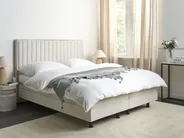 Adjustable Bed Fabric DUKE II 160 x 200 cm (EU King Size) Light Beige_910543