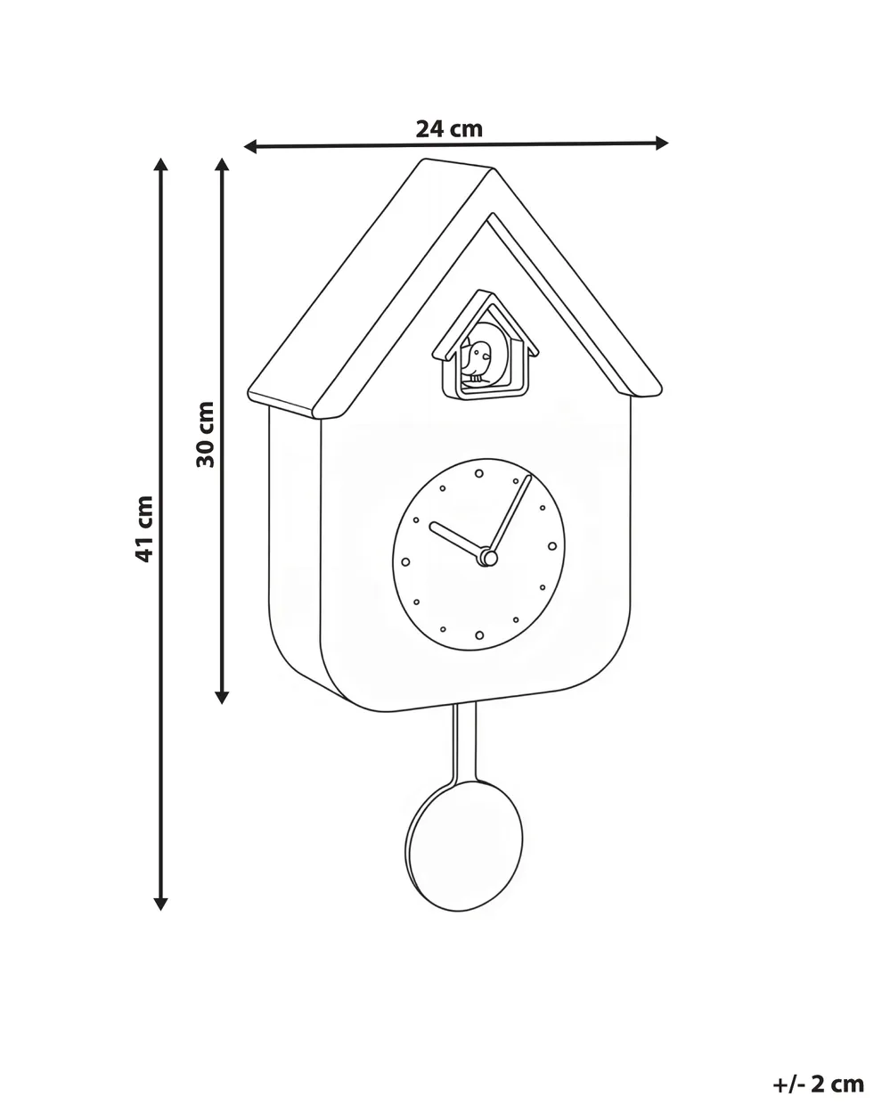 Pendulum clock BONNEVAL 24 cm with Cuckoo Blue_1148747