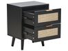 Rattan 2 Drawer Bedside Table Black OPOCO_873344