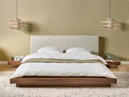Cama Bouclé ZEN 160 x 200 cm Fresno marrón_931282