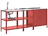 Conjunto de 3 muebles de cocina exterior con fregadero VILAMA Rojo Metal