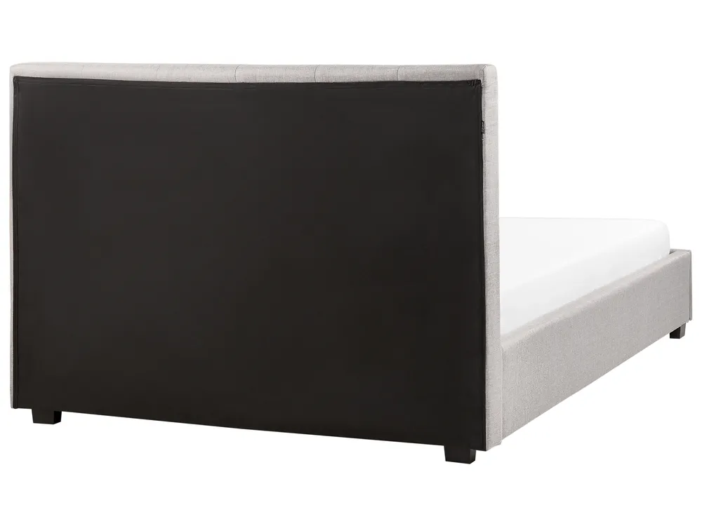 Bed with Storage Drawers LA ROCHELLE Fabric Light Grey 140 x 200 cm (EU Double)_744805