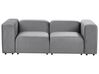 2 Seater Modular Velvet Sofa Grey FALSTERBO_919367