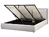 Ottoman Bed BAJONNA Fabric Light Grey 180 x 200 cm (EU Super King)