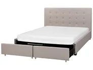 Bett mit Schubladen LA ROCHELLE Stoff Hellgrau 160 x 200 cm_939280