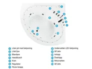 Hörnbubbelbadkar med LED PELICAN 2060 x 1650 mm Vit_796438