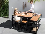 Outdoor Kitchen Island with Sink AVETRANA Black Metal_933432