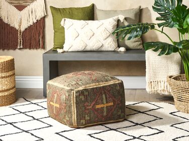 Jute Pouffe 50 x 50 cm Multicolour KATORA