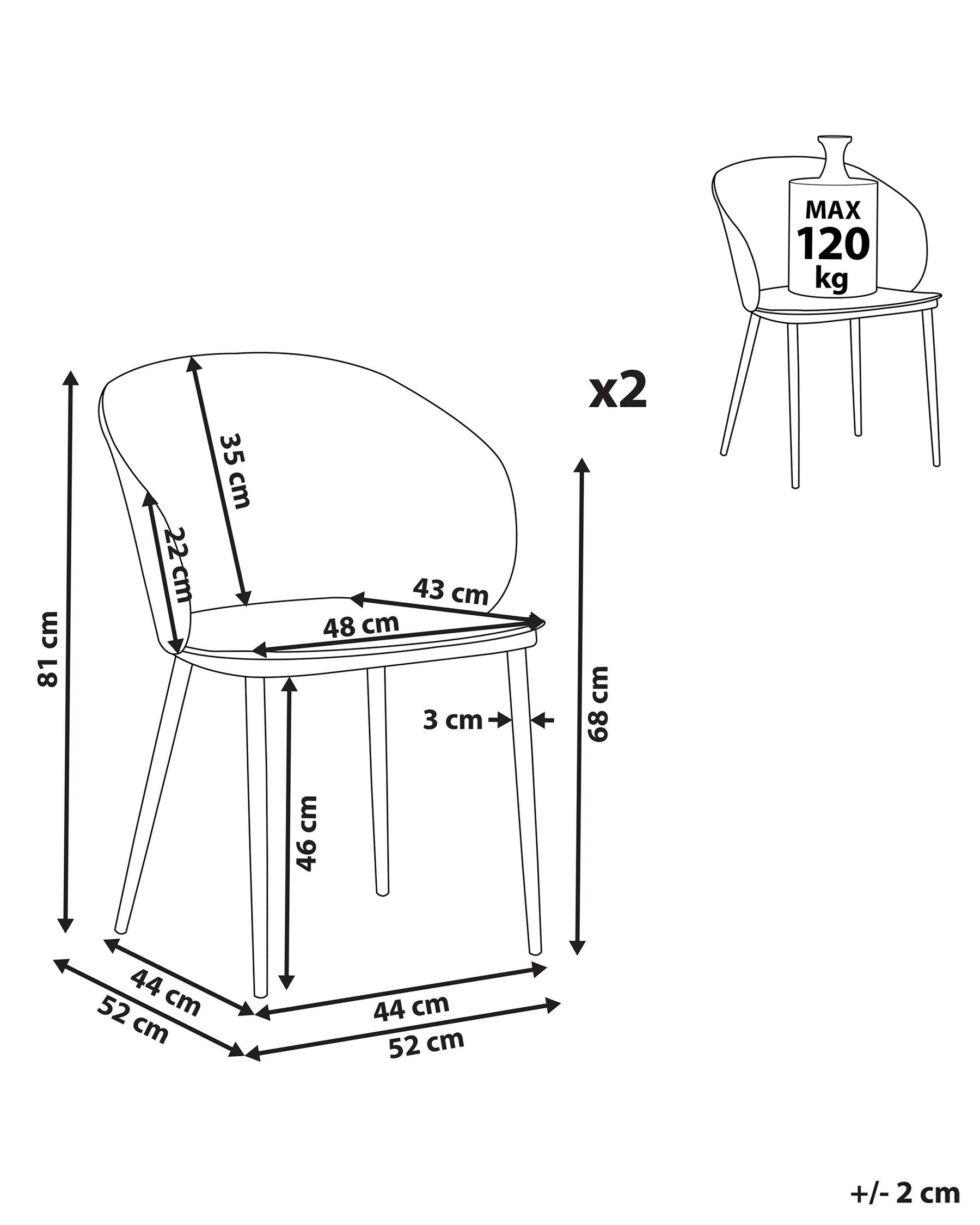 Set of 2 Dining Chairs BLAYKEE White_802914