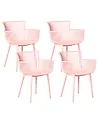 Set of 4 Garden Chairs PESARO Pink