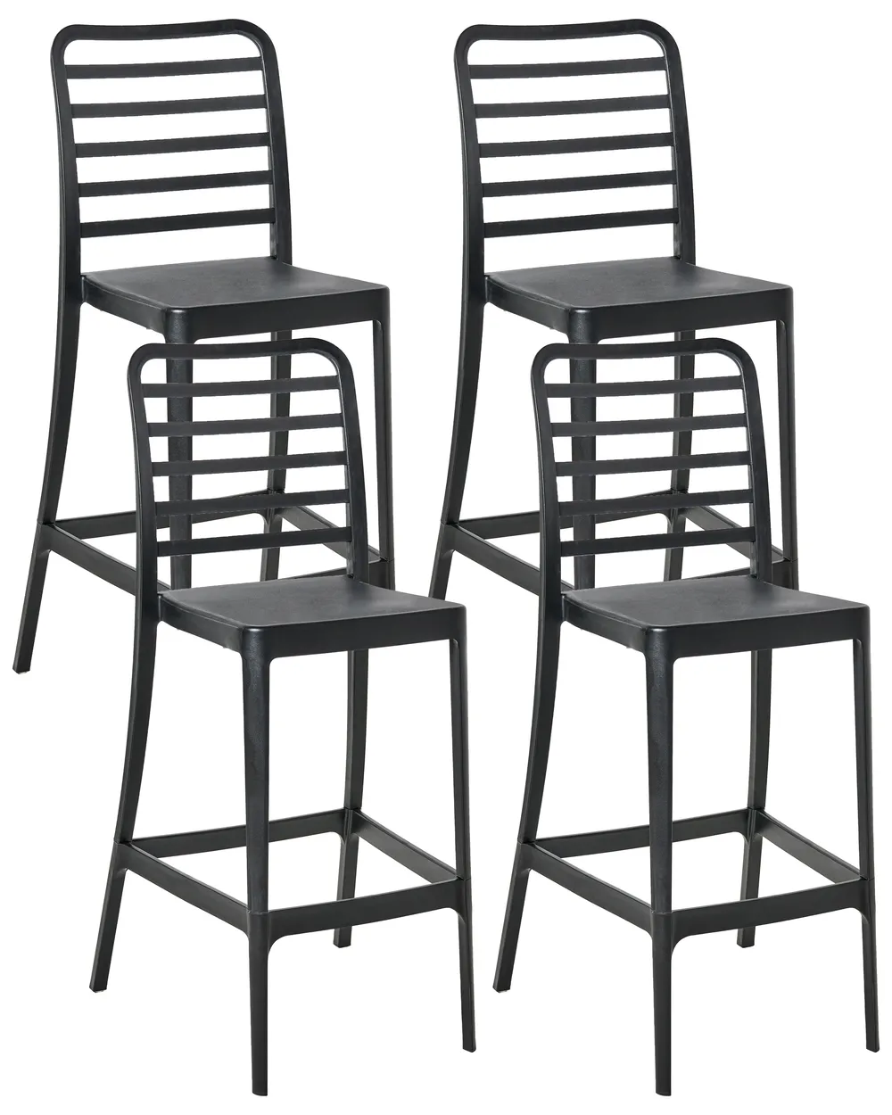 Set of 4 Bar Chairs SECEDA 2 in 1 Synthetic Material Black