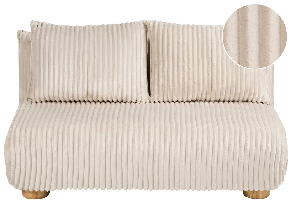 Kanapéágy 2 személyes ABISKO Kordbársony Törtfehér