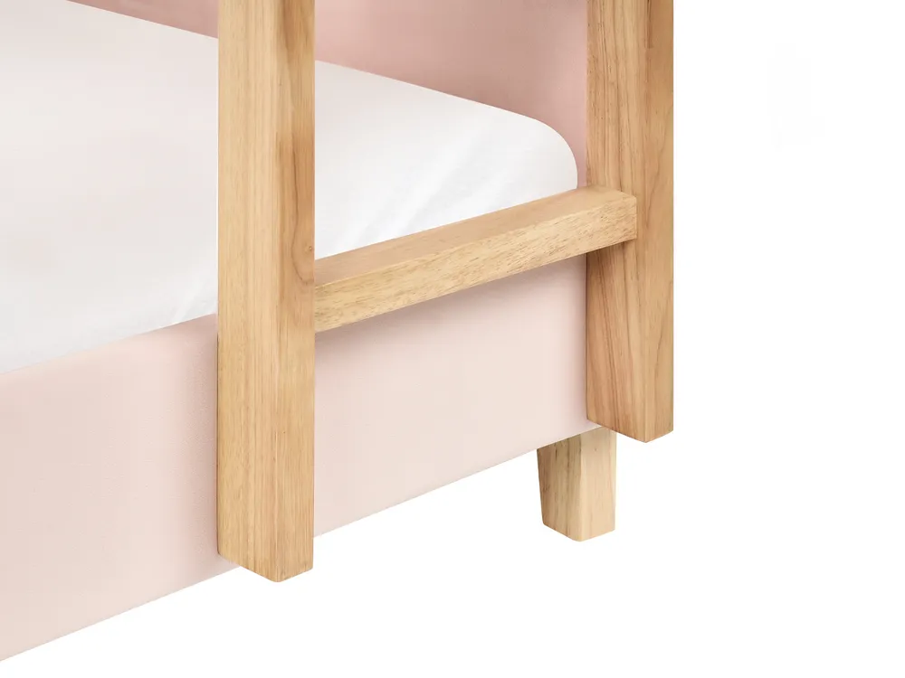 Bunk Bed Velvet CHOCQUES 90 x 200 cm (EU Single) Pastel Pink_1040619