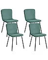 Set of 4 Dining Chairs CALDWELL Fabric Green