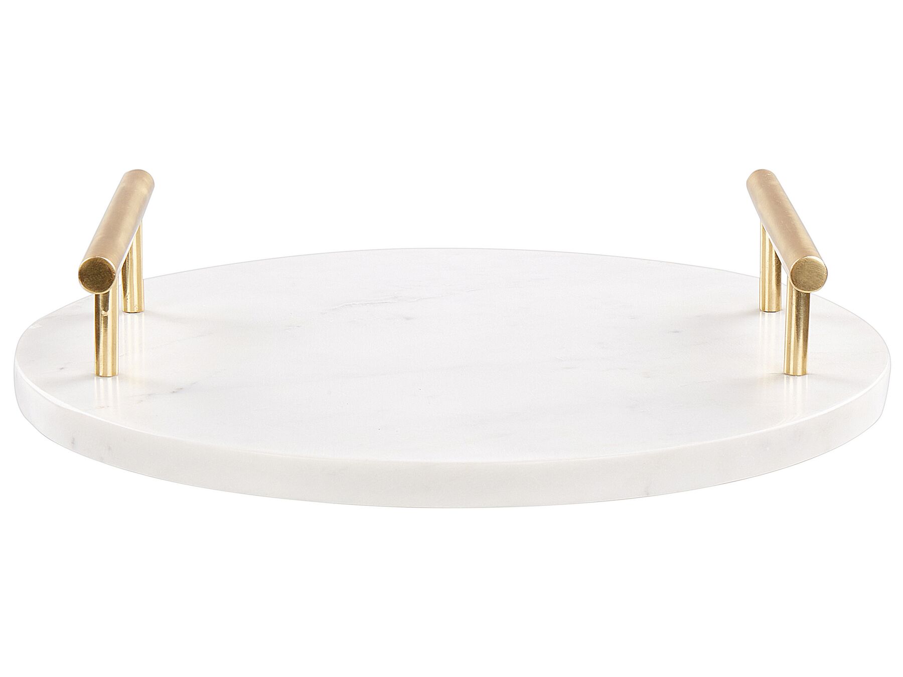 Marble Serving Tray White with Gold Handles ARGOS_910950
