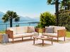 Salon de jardin 5 places avec table basse en bois d'acacia beige clair BARATTI_830603