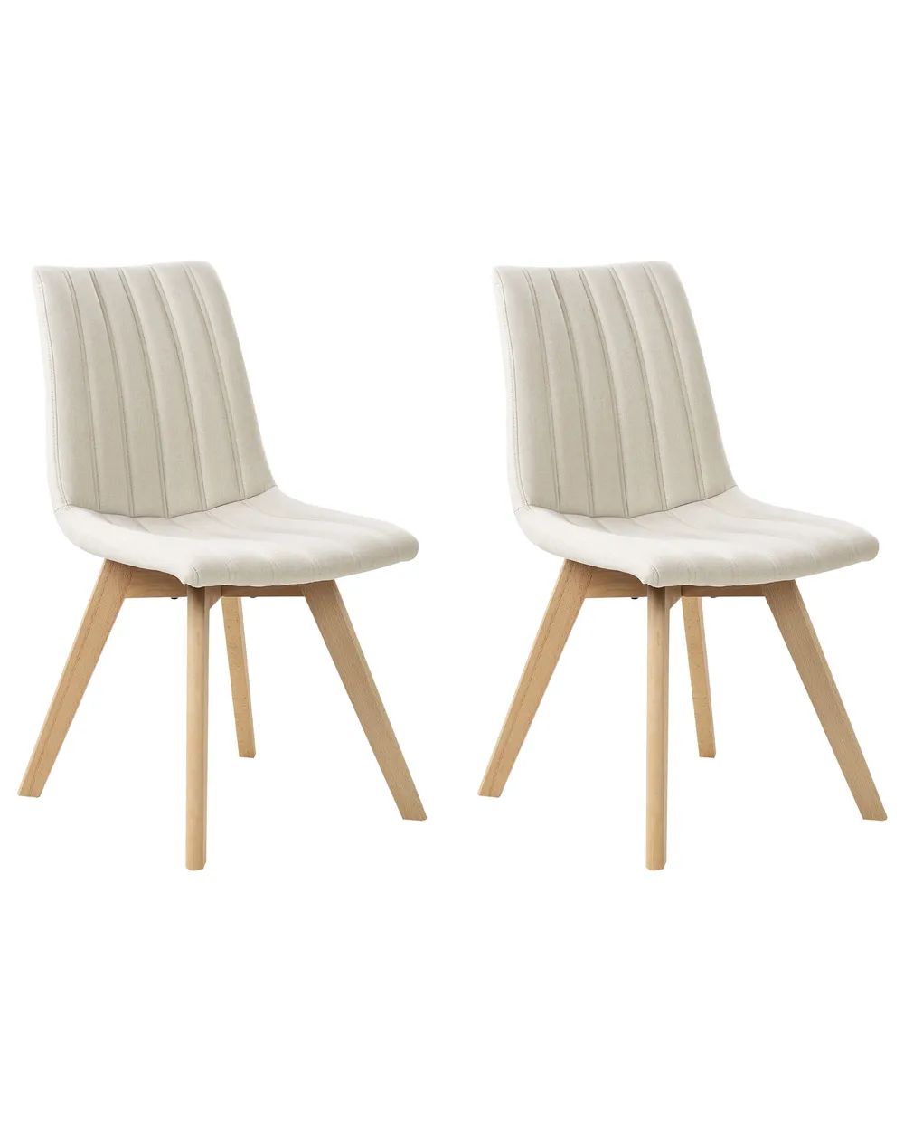 Set of Dining Chairs CALGARY Fabric Off-White