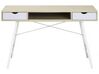 Schreibtisch heller Holzfarbton / weiß 120 x 48 cm 2 Schubladen CLARITA_710795