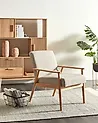 Armchair ESRUM Fabric Light Brown/ Grey