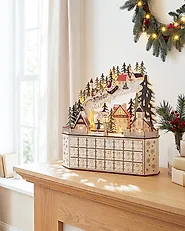 Christmas Decoration LED JOKELA 45 cm Advent Calendar Light Brown_1175914