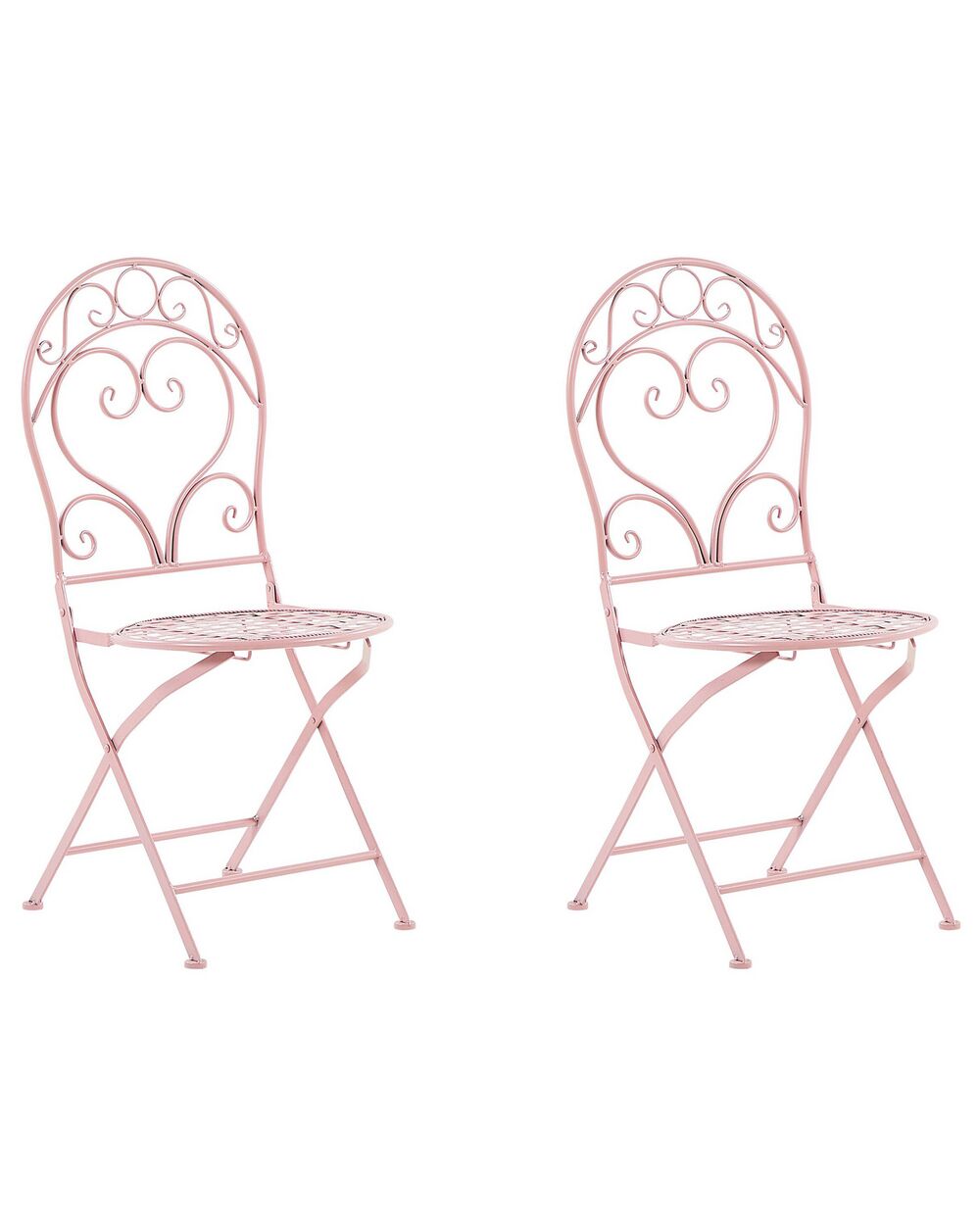 Lot de 2 chaises de jardin ALBINIA Métal Rose