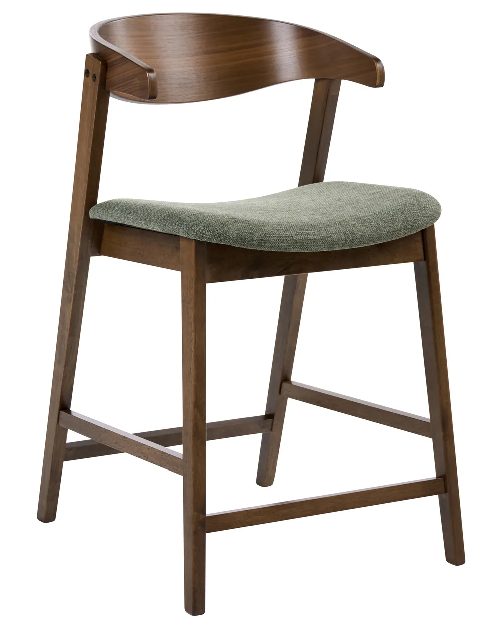 Set of 2 Bar Chairs LILLY Dark Green/ Brown_1060261