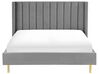 Zamatová posteľ 160 x 200 cm sivá VILLETTE_765442