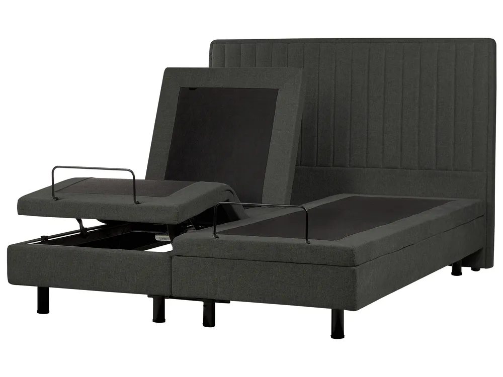 Bett verstellbar Stoff DUKE II 160 x 200 cm Dunkelgrau_987365