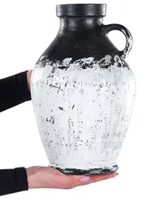 Wazon dekoracyjny MASSALIA 33 cm Ceramika Biały_850304
