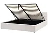 Ottoman Bed LAURESSES Fabric Light Beige 180 x 200 cm (EU Super King)
