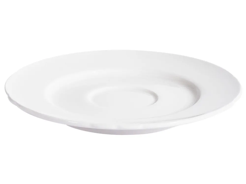 Set of 4 Cups with Saucers ELDERBERRY Porcelain White_957399