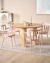 Set of 4 Dining Chairs MORILL Pastel Pink