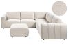 Modul Ecksofa 5-Sitzer KIVVIK mit Ottomane Bouclé Cremeweiss linksseitig