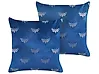 Set of 2 Decorative Cushions YUZURI 45 x 45 cm Velvet Navy Blue Animal Pattern