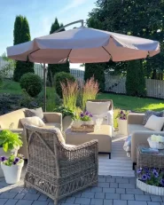 Garden Lounge Set with Table 5 Seater ROVIGO Beige_957657