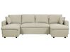 Fabric Corner Sofa Bed with Storage Beige SOMMEN _723410