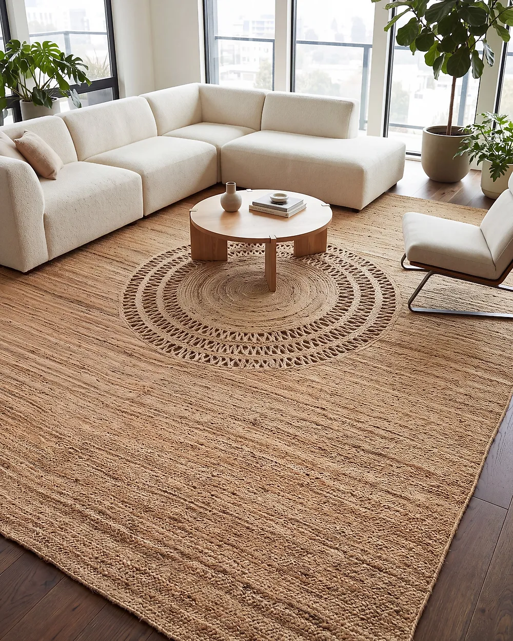 Teppich BOGAZOREN Beige 300 x 400 cm Jute