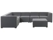 Garden Corner Sofa with Ottoman 7 Seater AREZZO Modular Grey Right Hand_825144